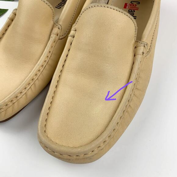 Callaghan Moccasins Slip On Shoes Tan Leather Flats Women's 37 US 6.5 - Picture 3 of 14